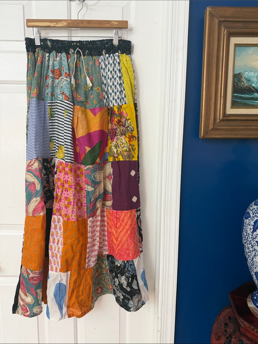 NWOT Boho Patchwork Maxi Skirt Mixed Print Floral Festival Skirt